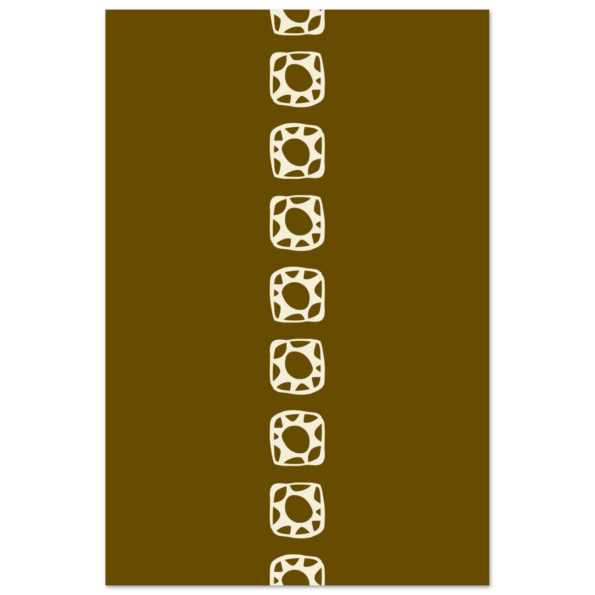 Minimalist graphic print with repeating sun icons in brown and cream, neutral cozy wall art